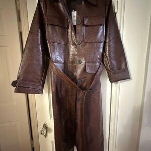 Jason Wu Dark Brown Leather Trench Coat